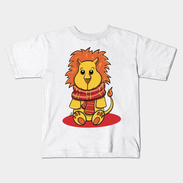 Cute Lion Kids T-Shirt by AlstonArt